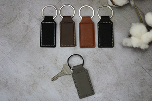 Llavero de Piel Sintética en Blanco para Grabado Láser Personalizado con Impresión y Forma Rectangular - Product Image 4