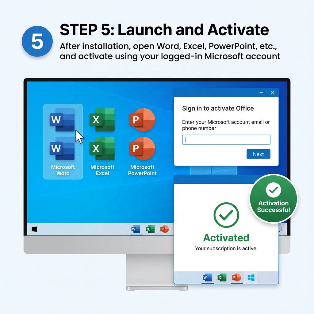 Office 2024 Home and Business Lifetime License Key Bind Own