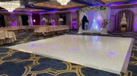 Piste de danse LED blanche étoilée, lumière blanche froide, dalles modulaires brillantes pour mariage, banquet, hôtel, événement, fête