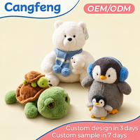 Set de Peluches 2 en 1 para Madre e Hijo, Oso Polar Abrazable, Pingüino, Tortuga Marina, Animales de Peluche Suaves, Regalo Boutique, OEM