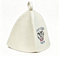 Chapeau de sauna personnalisé avec broderie du logo du club, 100% feutre de laine de Nouvelle-Zélande, couvre-chef de sauna personnalisé pour les entreprises, vente en gros