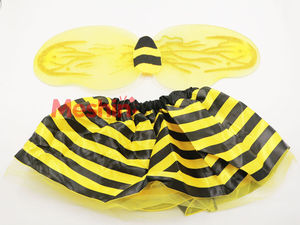 Falda Tutú de Abeja Amarilla y Negra con Alas para Niñas, Disfraz de Halloween - Product Image 1