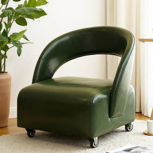 <span class=keywords><strong>Fauteuil</strong></span> de <span class=keywords><strong>salon</strong></span> moderne en cuir avec <span class=keywords><strong>roulettes</strong></span> courbes, style luxe léger, mobile, flexible et pratique pour les loisirs - Product Image 5