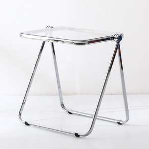 Mesa Auxiliar Plegable Moderna con Marco Metálico, Portátil, para Sala de Estar o como Mesa para Servir Aperitivos - Product Image 1