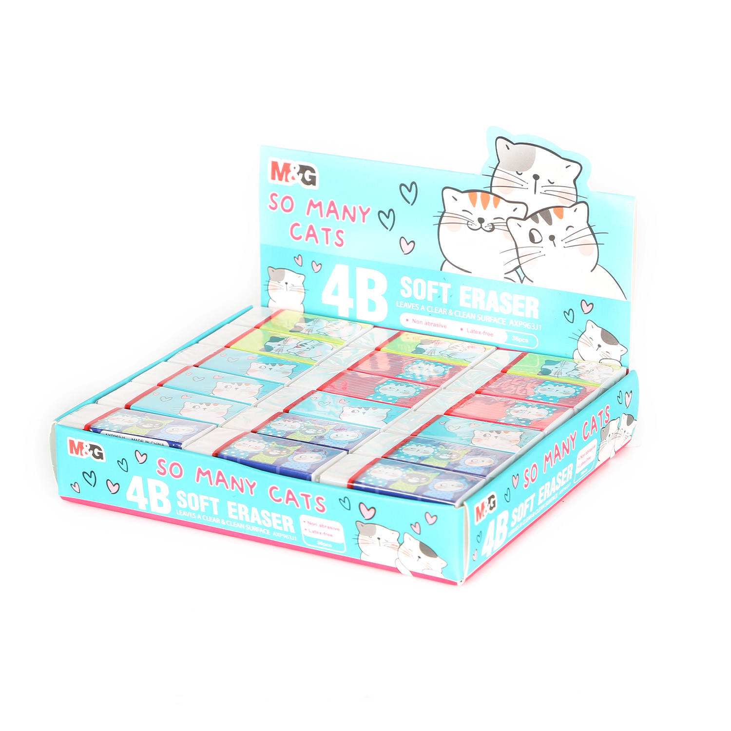 M & G канцелярские принадлежности с кошками, ластик небольшого размера, прочный кавайный ластик, студенческие школьные принадлежности, ластик для рисования