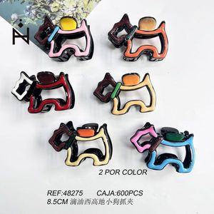 Fermacapelli a Forma di Cane Cartoon Angelina 8,5 Cm in Plastica, Accessorio per Capelli Casual di Alta Qualità per Donne - Product Image 3