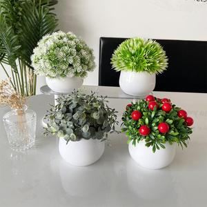 Plantes artificielles en pot de la collection Fuyu, verdure d'intérieur pour la décoration de la maison, du bureau, des accessoires de mariage, moulage par injection plastique - Product Image 1