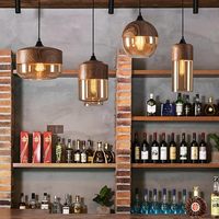 Lampes suspendues en verre style farmhouse pour îlot de cuisine, luminaire suspendu moderne du milieu du siècle en bois, lampe rustique en verre ambré