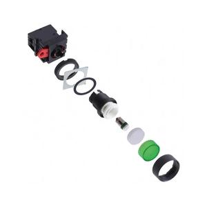 A22L-<strong>TG</strong>-24A-10M Push Button Switch SPST-NO Off-Mom Standard Illuminated Panel Mount Front A22LTG24A10M Round Button Green - Product Image 1