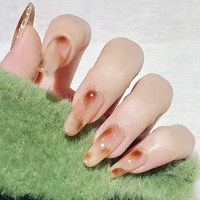 Faux ongles carrés à presser, couleur nude avec bord doré et motif écaille de tortue, réutilisables, en ABS, couvrance totale, pour usage quotidien féminin