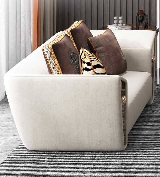 Wholesale Price Living Room Furniture Modern l Shape Fabric Corner Sectional Sofa Set with Wood Leg