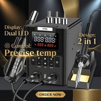 Station de Retravail à Air Chaud SMD 2-en-1 avec Double Affichage Numérique LED pour Réparation de PCB et LED