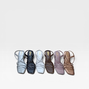 Women's Metallic Patent Leather Strappy Heeled <b>Sandals</b> Square Toe Block Heel Slip-On Elegant Summer Footwear Wear Casual Fashion - Product Image 6