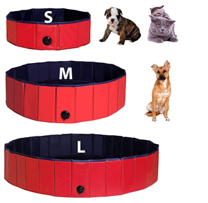 Piscina Plegable de PVC <span class=keywords><strong>para</strong></span> Mascotas, Azul y Roja, Mediana 60x20 cm, Grande 80x20 cm, <span class=keywords><strong>para</strong></span> <span class=keywords><strong>Perros</strong></span> y Gatos - Product Image 1