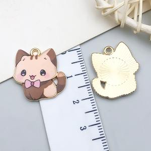 Abalorios de gato esmaltados de Metal coloridos para la fabricación de joyas DIY, abalorios de gato pequeño, pendientes, collar, pulsera, colgante, manualidades DIY - Product Image 6
