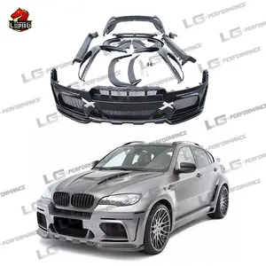 Kit corpo stile EVO metà carbonio per BMW X6 E71 con minigonne laterali paraurti posteriore anteriore