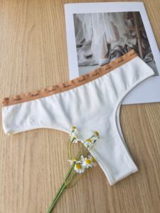 Culotte <span class=keywords><strong>string</strong></span> sexy <span class=keywords><strong>minimaliste</strong></span> confortable taille basse pour <span class=keywords><strong>femme</strong></span>, 95% COTON, sans couture, fine, unie, avec ceinture contrastante tricotée, séchage rapide - Product Image 4