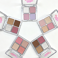 Maquillage Ogonskugga personnalisé, 4 couleurs, poudre illuminatrice, application facile, éclat radieux, illuminateur humide, illuminateur à étiquette privée