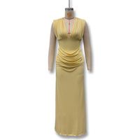 Robe longue élégante pour femme 2025, style décontracté, sexy, à fente haute et bretelles spaghetti