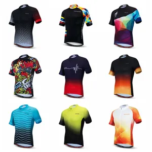 Cycling Jersey Men Bike Mountain Road MTB Shirt Top Summer Bicycle Racing Riding Clothing Uniform Clothes Jackets White Red