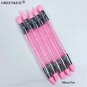 Juego de 5 Piezas de Plumas de Silicona <span class=keywords><strong>para</strong></span> Decoración de Uñas con Doble Punta y Pedrería Rosa, Pluma de Escultura, Pluma <span class=keywords><strong>para</strong></span> Tallar Flores en 3D, Pincel <span class=keywords><strong>para</strong></span> Manicura, Pluma <span class=keywords><strong>para</strong></span> Puntear Uñas - Product Image 4