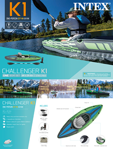 INTEX 68305 CHALLENGER K1เรือคายัคพองเรือคายัคหนึ่งที่นั่ง - Product Image 3