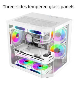Grosir <span class=keywords><strong>Casing</strong></span> komputer Mid Tower Pc Gaming M-ATX/mini-itx kabinet PC <span class=keywords><strong>Casing</strong></span> PC putih Tempered kustom - Product Image 5