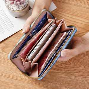 กระเป๋าสตางค์ใบสั้นสามสีแบบต่อกันสำหรับสาวทันสมัยและเรียบง่ายมีซิปกระเป๋าใส่บัตรสไตล์วินเทจ - Product Image 3