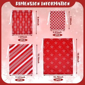Sac en coton écologique personnalisé de haute qualité pour Noël, sac promotionnel Père Noël, pochette à cordon, sac cadeau avec logo - Product Image 6