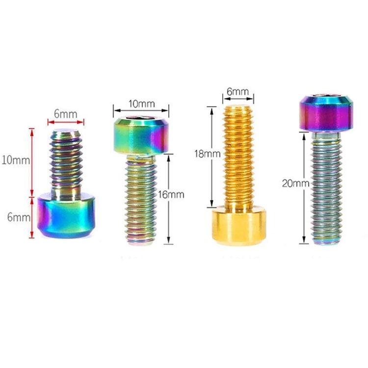 Fastener Din 912 M3 M4 X 16 Mm Hex M5 M6 M36x2 St Black Green Colored Anodized Allen Bolt Aluminum Screws