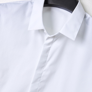 Tuta Casual da uomo camicia nera a maniche lunghe e corte con colletto abbottonato per la primavera e 1027 da stiro - Product Image 4