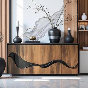 Solid Wood <b>Sideboard</b> 120x40x85cm Storage Cabinet Living Room Furniture Modern Design Multi Layer Storage Cabinet - Product Image 4