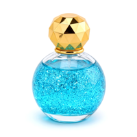 Flacon de parfum en verre transparent de luxe rond de 30/50/75/100 ml avec bouchon sphérique à facettes et pompe pulvérisatrice, emballage vide pour parfum, vente en gros