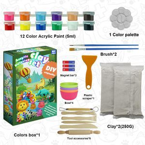 KHY פיסול חרס למבוגרים פולימר יצירת זיהומים לילדים תינוק מלאכת יד 25 אומנויות ואוויר יבש חימר אקרילי ערכת צבע - Product Image 4