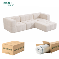 Ensemble de canapés modulaires en mousse compressée sous vide au design moderne, meubles de salon, canapé avec ottoman