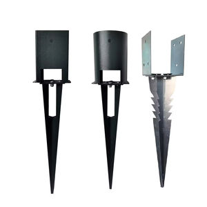 Fixation de clôture en <span class=keywords><strong>bois</strong></span> et plus de poteaux en acier stabilisateur d'ancrage <span class=keywords><strong>ancre</strong></span> de <span class=keywords><strong>poteau</strong></span> de clôture lourde, pointe d'ancrage au sol en métal durable - Product Image 5