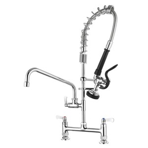 <span class=keywords><strong>Grifo</strong></span> de <span class=keywords><strong>cocina</strong></span> cromado con prelavado y rociador de resorte, 3 manijas cruzadas, 8/16 orificios, Grifos <span class=keywords><strong>Cocina</strong></span> - Product Image 5