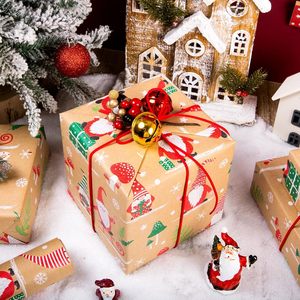 Kraft Christmas <b>Wrapping</b> <b>Paper</b> Roll 17 In X 33 Ft Gnome Pattern Recycled Woodland Design Gift Wrap - Product Image 6