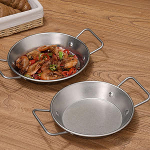 Assiette de fruits de mer vintage en acier inoxydable Double <span class=keywords><strong>oreille</strong></span> <span class=keywords><strong>plate</strong></span> coréenne poulet frit et frites assiette à collation faire de vieilles assiettes à spaghetti - Product Image 6