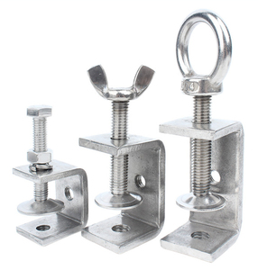 Stainless Steel Suspension <strong>Clamp</strong> <strong>C</strong> Shape Wide Jaw Metric Adjustable for Woodworking Welding Building Household Mount - Product Image 2