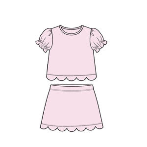 Robe d'été personnalisée GSD3937 pour bébé fille, bleu uni imprimé, manches courtes, longueur genou, respirante, vente en gros de vêtements - Product Image 5