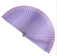 Abanico de madera decorativo pintado con spray, regalo DIY para damas de honor de boda, abanico trenzado para mujer, abanico de baile fácil de abrir para venta al por mayor