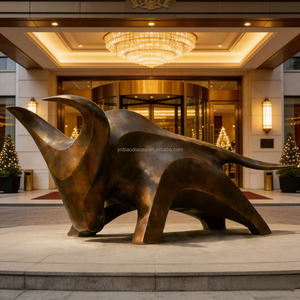 Sculpture <span class=keywords><strong>de</strong></span> taureau abstrait en bronze sur mesure grandeur nature, couleur personnalisée, thème animal intérieur/extérieur - Product Image 5