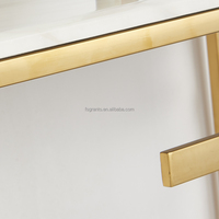 Table console nordique de haute qualité avec plateau en marbre et acier inoxydable doré, table d'appoint moderne pour villa, hôtel, entrée, couloir, salon