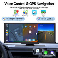Maustor Portable 10.26 pouces Carplay avec Dash Cam Écran de voiture sans fil Carplay Android Auto FM Fonction lecteur DVD de voiture
