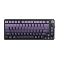Avec écran Bouton de volume remplaçable à chaud RGB Tri Mode sans fil + filaire + BT Gaming clavier mécanique rechargeable