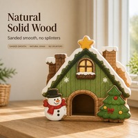 Maisonnette pour hamster en bois massif, cabane en bois naturel, toit ventilé amovible, décoration de cage pour petits animaux