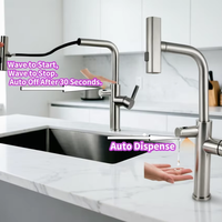 Robinet de savon multifonctionnel 2-en-1 Shuaiziqi à capteur pour cuisine et salle de bain avec affichage LED de la température et fonction sans contact