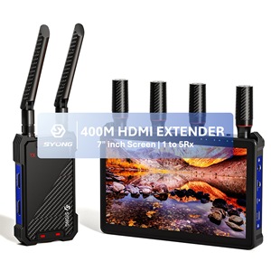 Беспроводной HDMI-передатчик и приемник SYONG 400 метров, 1080P, с задержкой 0.05 с и 7-дюймовым экраном для камер и прямой трансляции спортивных мероприятий - Product Image 1