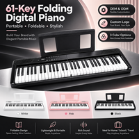 Piano numérique portable à faible MOQ et grand stock, logo et couleur personnalisables, compact et facile à transporter, clavier de piano numérique 61 touches
